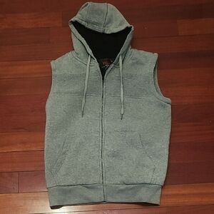 Gray Sleeveless Hoodie Vest